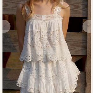 Love shack fancy white ruffle skirt